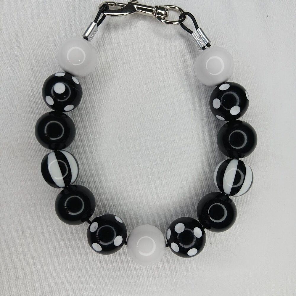 Handmade Circus Clown Beaded Dog Puppy Collar Necklace Jewelry Durable M 13.5"